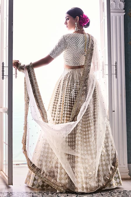 Ranbir Mukherjee Calcutta Gota Embroidered Lehenga Set 