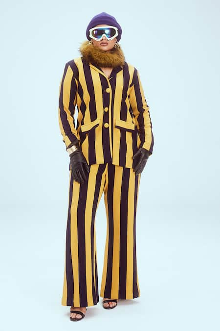 Mai Tai Stripe Pattern Knitted Jacket & Pant Set 