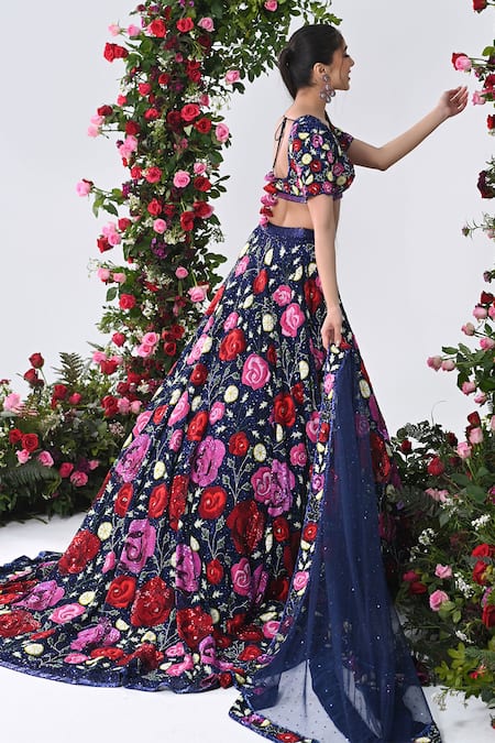 Kiran Kalsi Sequin Gulaab Bahar Bridal Lehenga Set 