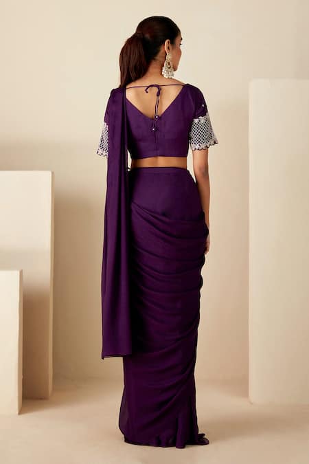 Suruchi Parakh Bead Embroidered Blouse & Pre-Draped Saree Set 