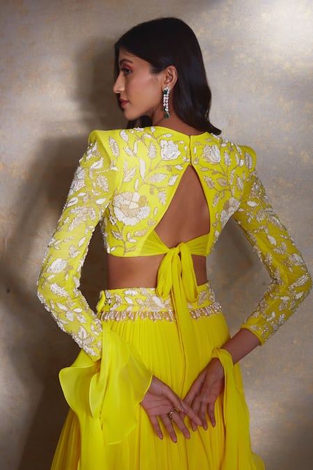 Shloka Khialani Ellen Tiered Lehenga Embellished Blouse Set 