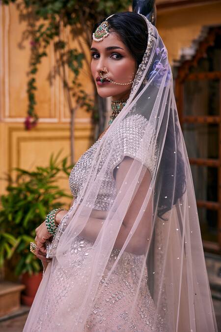 Buy The Royaleum Peach Silk, Net, Crepe Stones, Aashma And Embellished Bridal Lehenga Set Online at Aza Fashions Buy_The Royaleum_Peach Silk, Net, Crepe Stones, Aashma And Embellished Bridal Lehenga Set _Online_at_Aza_Fashions