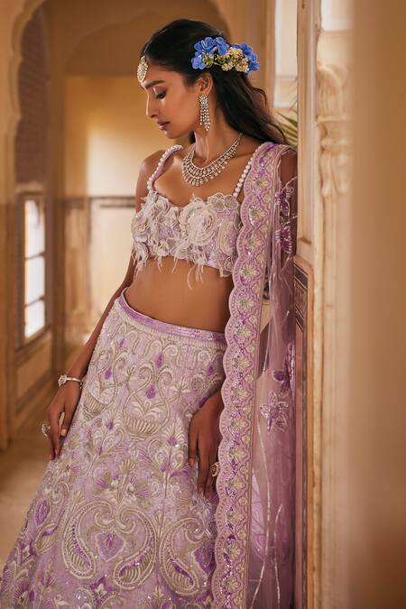 The Royaleum Purple Silk, Net Sequins, Stones, Beads Pailsey Pattern Embroidered Lehenga Set at Aza Fashions The Royaleum_Purple Silk, Net Sequins, Stones, Beads Pailsey Pattern Embroidered Lehenga Set _at_Aza_Fashions