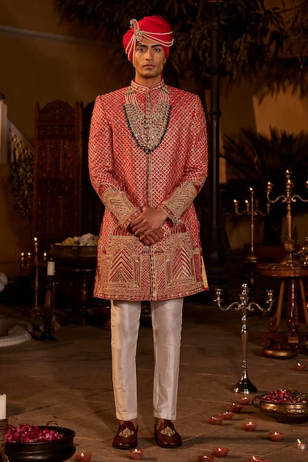 The Royaleum Embroidered Sherwani Pant Set 