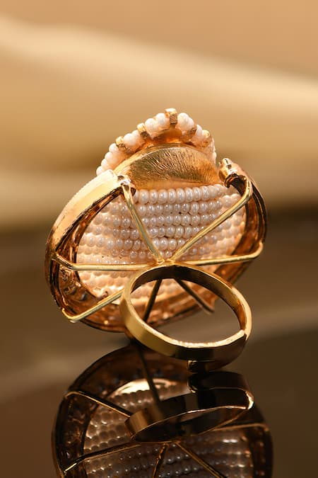 Buy_Joules By Radhika_Multi Color Kundan Divine Ruby Ring _Online_at_Aza_Fashions