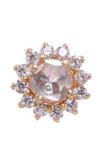 Shop_Sica Jewellery_Gold Plated Crystals Moissanite Polki Earrings And Pendant Set _Online_at_Aza_Fashions