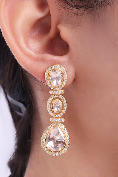 Sica Jewellery_Yellow Crystals, Diamonds Entwined Circlet Cubic Zirconia Jewellery Set _Online_at_Aza_Fashions