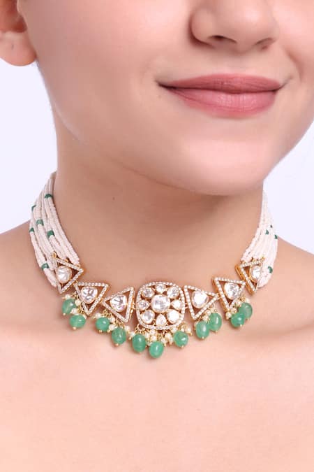 Sica Jewellery Prism Moissanite Polki Embellished Choker 