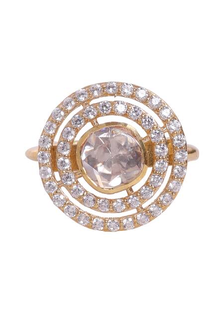Shop Sica Jewellery Yellow Crystals, Diamonds Helix Cubic Zirconia Encrusted Ring at Aza Fashions Shop_Sica Jewellery_Yellow Crystals, Diamonds Helix Cubic Zirconia Encrusted Ring _at_Aza_Fashions