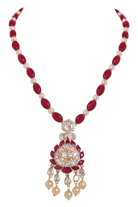 Sica Jewellery Lotus Moissanite Polki Long Necklace 