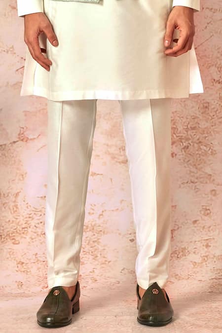 Asuka_Green Silk, Cotton Embroidery Mint Dori Bundi Set _Online_at_Aza_Fashions