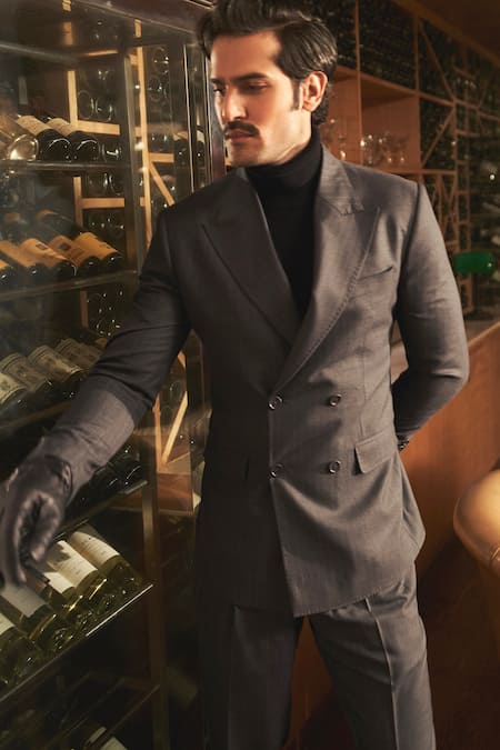 Asuka Pinstriped Double Breasted Blazer With Trouser 