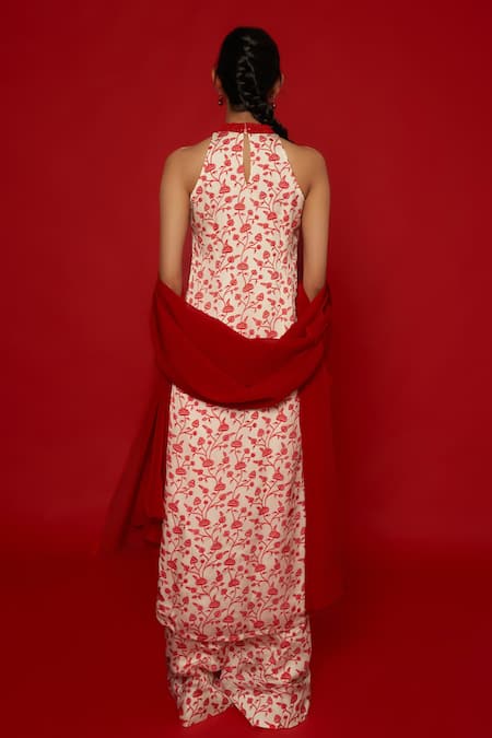 Essay By Sumedha Agrawal Lotus Vine Print Kurta Palazzo Set 