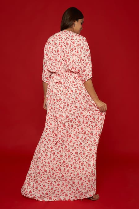 Essay By Sumedha Agrawal Lotus Vine Print Kaftan 