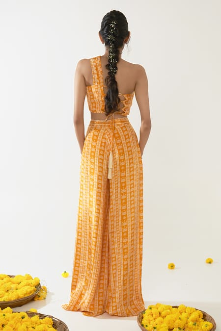 Essay By Sumedha Agrawal Lotus Stripe Print Blouse & Pant Set 