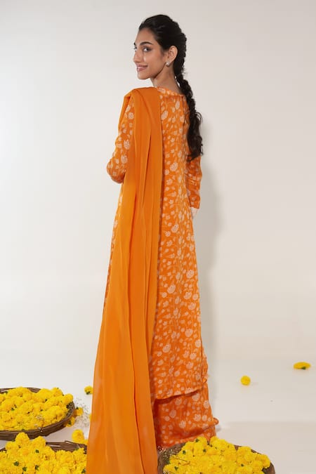 Essay By Sumedha Agrawal Lotus Print Kurta Palazzo Set 