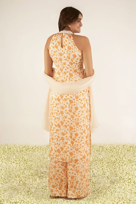 Essay By Sumedha Agrawal Lotus Vine Print Kurta Set 