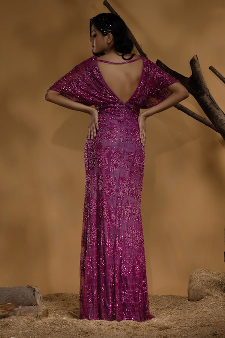Ambrosia Abstract Sequin Hand Embellished Gown 