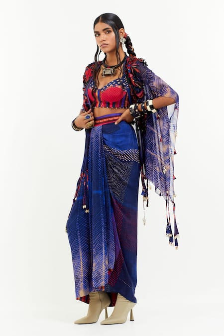 Shop Aseem Kapoor Multi Color Cotton, Silk Sequins, Embroidery Blouse at Aza Fashions Shop_Aseem Kapoor_Multi Color Cotton, Silk Sequins, Embroidery Blouse _at_Aza_Fashions