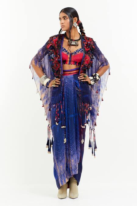 Aseem Kapoor Multi Color Cotton, Silk Sequins, Embroidery Blouse Online at Aza Fashions Aseem Kapoor_Multi Color Cotton, Silk Sequins, Embroidery Blouse _Online_at_Aza_Fashions