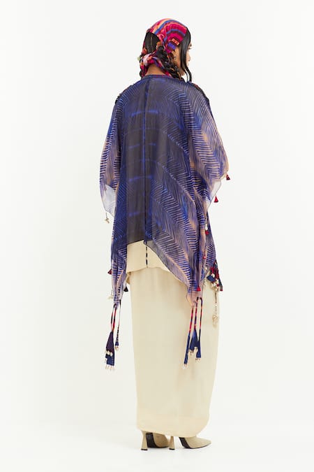 Shop Aseem Kapoor Blue Viscose, Organza Beads, Gota Patti Vaayu Embroidered Jacket at Aza Fashions Shop_Aseem Kapoor_Blue Viscose, Organza Beads, Gota Patti Vaayu Embroidered Jacket _at_Aza_Fashions