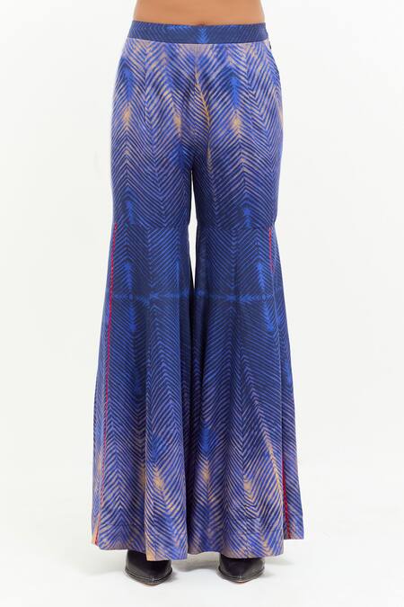 Shop Aseem Kapoor Blue Crepe Embroidery Round Neck Mitra Kurta And Sharara Set Online at Aza Fashions Shop_Aseem Kapoor_Blue Crepe Embroidery Round Neck Mitra Kurta And Sharara Set _Online_at_Aza_Fashions