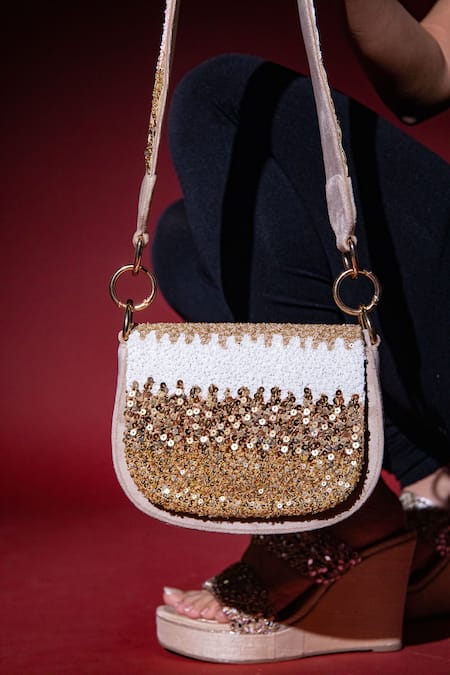 Veruschka by Payal Kothari Margaret Ombre Sequin Embellished Saddle Bag 