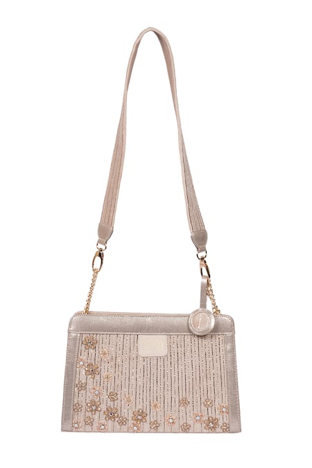 Veruschka By Payal Kothari Diana Floral Glass Embellished Sling Bag 