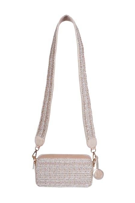 Veruschka By Payal Kothari Tatiana Sequin Stripe Embroidered Sling Bag 