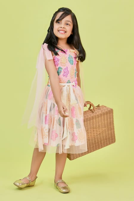 Little Shiro The Serena Floral Printed Smocked Dress 