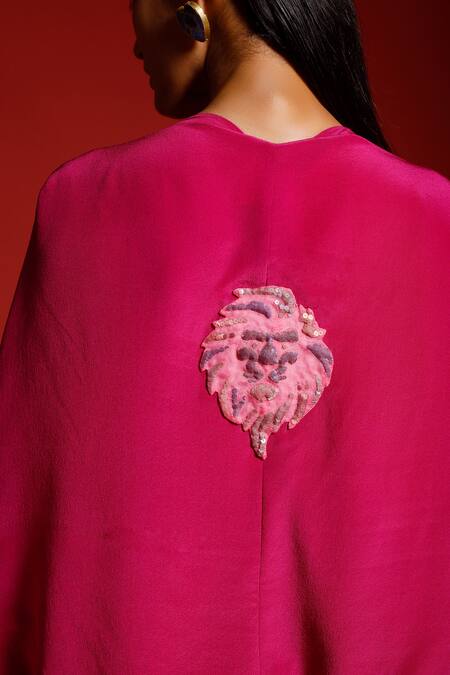 Buy Megha Garg Pink Pure Crepe Hand Embroidered Sequins One Shoulder Draped Dress With Jacket Online at Aza Fashions Buy_Megha Garg_Pink Pure Crepe Hand Embroidered Sequins One Shoulder Draped Dress With Jacket _Online_at_Aza_Fashions