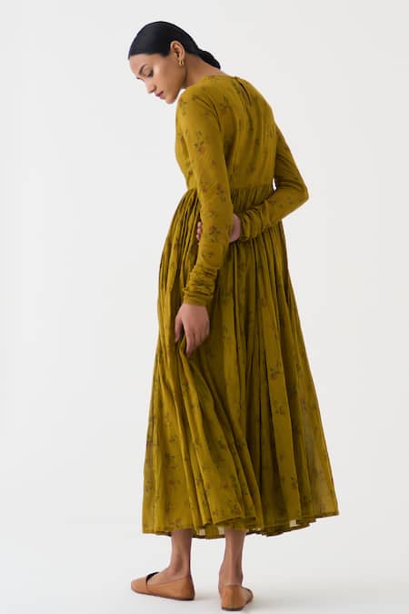 Dot Chintz Floral Print Anarkali 