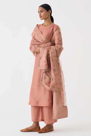 Dot Pink Organza Embroidery Chintz Bloom Print Dupatta Online at Aza Fashions Dot_Pink Organza Embroidery Chintz Bloom Print Dupatta _Online_at_Aza_Fashions
