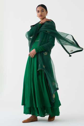Dot Sequin Kali Embroidered Dupatta 