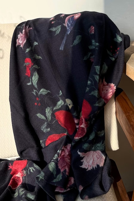 Dot Anaar Bloom Print Cashmere Shawl 