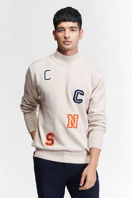 S&N by Shantnu Nikhil Patchwork Knitted Sweater 