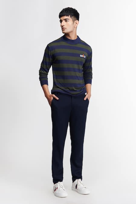 S&N by Shantnu Nikhil Knitted Stripe Pattern T-Shirt 