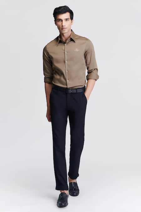 S&N by Shantnu Nikhil Pleated Collar Pattern Shirt 