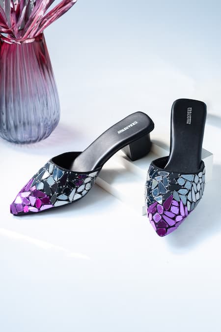 Urbansway Vio Espejo Mirror Cutwork Mules 