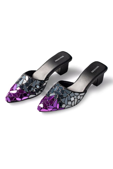 Urbansway Vio Espejo Mirror Cutwork Mules 