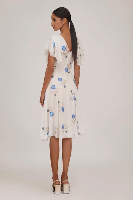 Shriya Som Floral Hand Embroidered A-Line Dress 