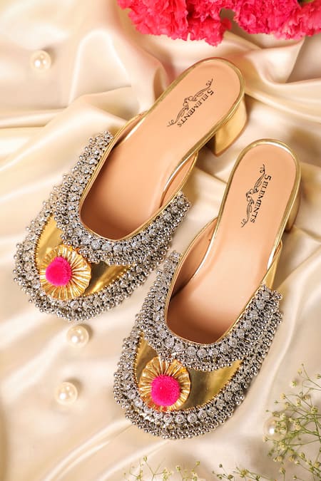 5Elements Ghungroo Crown Embellished Mule Heels 