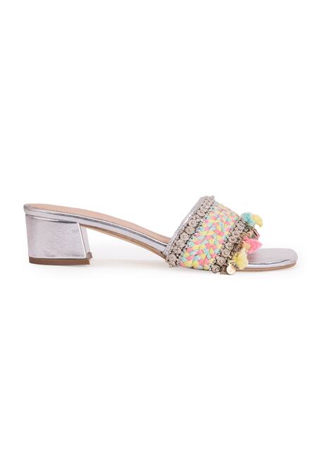 Buy 5elements Multi Color Thread Linus Embroidered Heels Online at Aza Fashions Buy_5elements_Multi Color Thread Linus Embroidered Heels _Online_at_Aza_Fashions