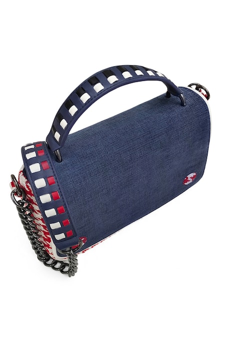 Buy_ETCETERA_Red Houndstooth Cotton Handbag 