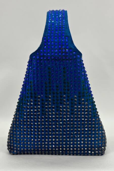 Buy ETCETERA Blue Embellished Rhinestone Mini Bag Buy_ETCETERA_Blue Embellished Rhinestone Mini Bag