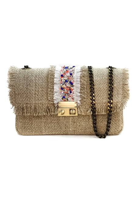 ETCETERA_Beige Embellished Sparkle Earth Crossbody Bag_Online_at_Aza_Fashions