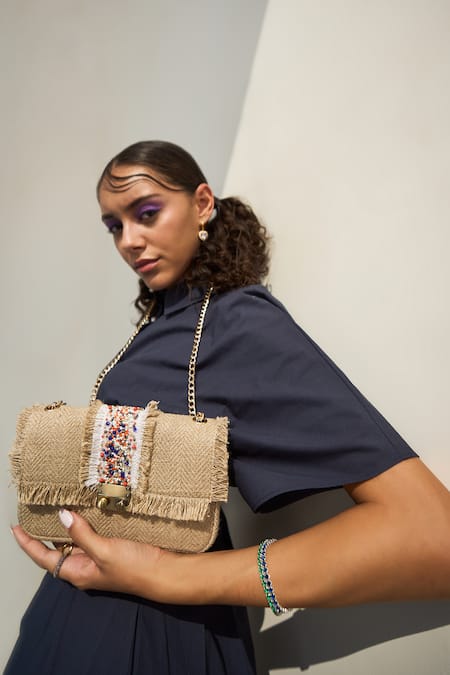 Shop_ETCETERA_Beige Embellished Sparkle Earth Crossbody Bag_Online_at_Aza_Fashions