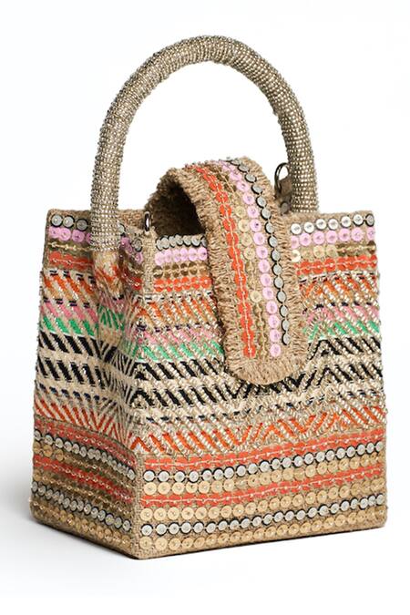 Buy ETCETERA Multi Color Embellished Sparkle Mini Tote Bag Online at Aza Fashions Buy_ETCETERA_Multi Color Embellished Sparkle Mini Tote Bag _Online_at_Aza_Fashions