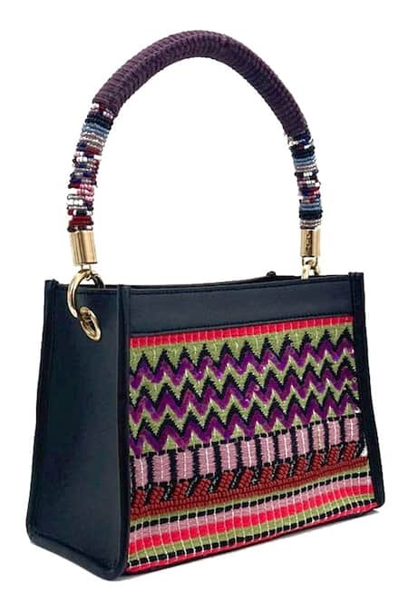 Buy_ETCETERA_Black Embellished Sparkle Razzmatazz Mini Tote Bag _Online_at_Aza_Fashions