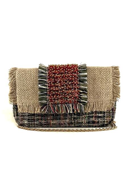 ETCETERA_Beige Embellished Sparkle Splendour Crossbody Bag_Online_at_Aza_Fashions